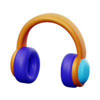 auriculares 3d representación icono ilustración png