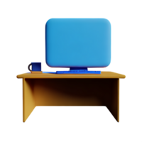 bureau 3d renderen icoon illustratie png