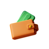 wallet 3d rendering icon illustration png