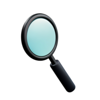 magnifying glass 3d rendering icon illustration png