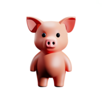 pig 3d rendering icon illustration png
