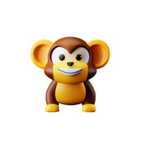 monkey 3d rendering icon illustration png