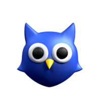 owl 3d rendering icon illustration png