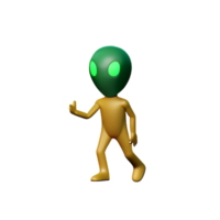 alien 3d rendering icon illustration png