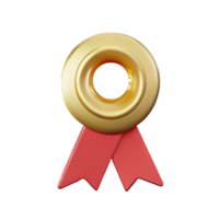 gold ribbon 3d rendering icon illustration png