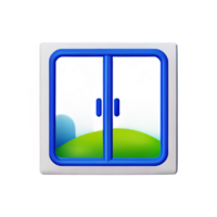ventana 3d representación icono ilustración png