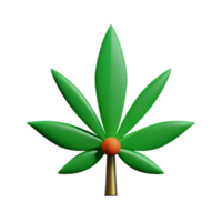 cannabis 3d rendering icon illustration png