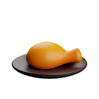 fritte pollo 3d interpretazione icona illustrazione png