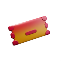 ticket 3d renderen icoon illustratie png