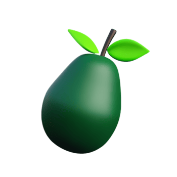 aguacate 3d representación icono ilustración png