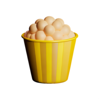 popcorn 3d rendering icon illustration png