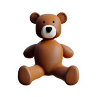 teddy bear 3d rendering icon illustration png