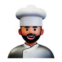 chef face 3d rendering icon illustration png