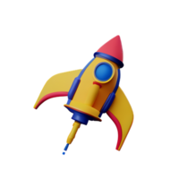 spaceship 3d rendering icon illustration png