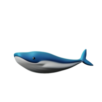 whale 3d rendering icon illustration png