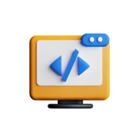 coding 3d rendering icon illustration png