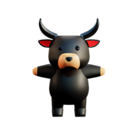 bull 3d rendering icon illustration png