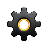 gear 3d rendering icon illustration comma separated, no special characters png