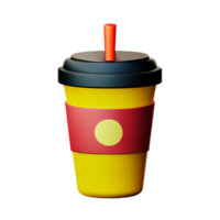 bubble tea 3d rendering icon illustration png