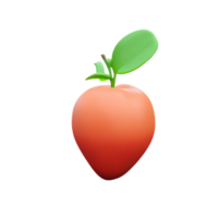 peach 3d rendering icon illustration png