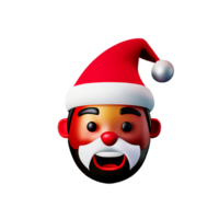 de kerstman claus gezicht 3d renderen icoon illustratie png