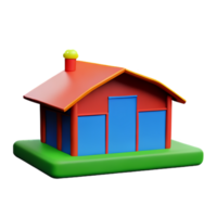 ferme 3d le rendu icône illustration png