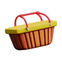 basket 3d rendering icon illustration png