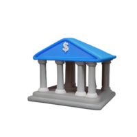 banco 3d representación icono ilustración png