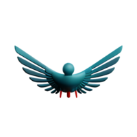 wings 3d rendering icon illustration png