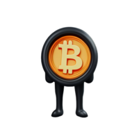 bitcoin 3d rendering icon illustration png