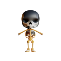 skeleton 3d rendering icon illustration png