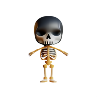 skeleton 3d rendering icon illustration png