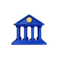 banco 3d representación icono ilustración png