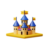 castillo 3d representación icono ilustración png