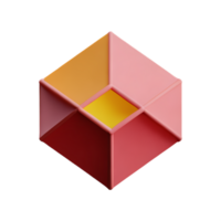 geometric 3d rendering icon illustration png