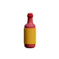 bottle 3d rendering icon illustration png