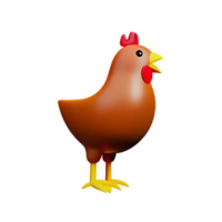 pollo 3d representación icono ilustración png