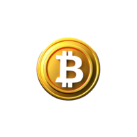 bitcoin 3d Renderização ícone ilustração png