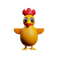 chicken 3d rendering icon illustration png