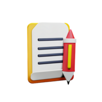 document 3d rendering icon illustration png