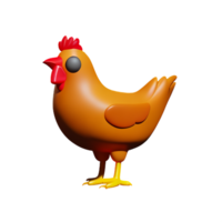 chicken 3d rendering icon illustration png