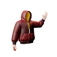 sweat à capuche 3d le rendu icône illustration png