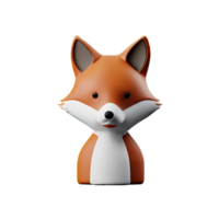 fox 3d rendering icon illustration png