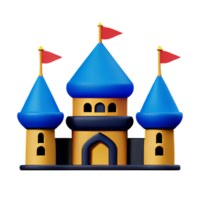 castle 3d rendering icon illustration png