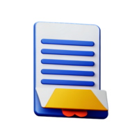 document 3d rendering icon illustration png