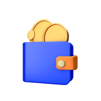 wallet 3d rendering icon illustration png