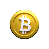 bitcoin 3d interpretazione icona illustrazione png