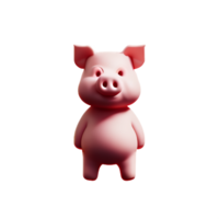 pig 3d rendering icon illustration png