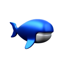 whale 3d rendering icon illustration png