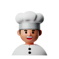 chef face 3d rendering icon illustration png